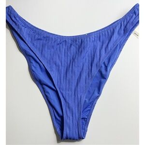 Aerie • NWT Blue Ribbed Shine Cheekiest Bikini Bottom